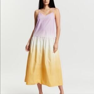 AllSaints Caro Dip Dye Cotton Slip Dress Size 8 NWT